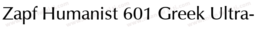 Zapf Humanist 601 Greek Ultra字体转换